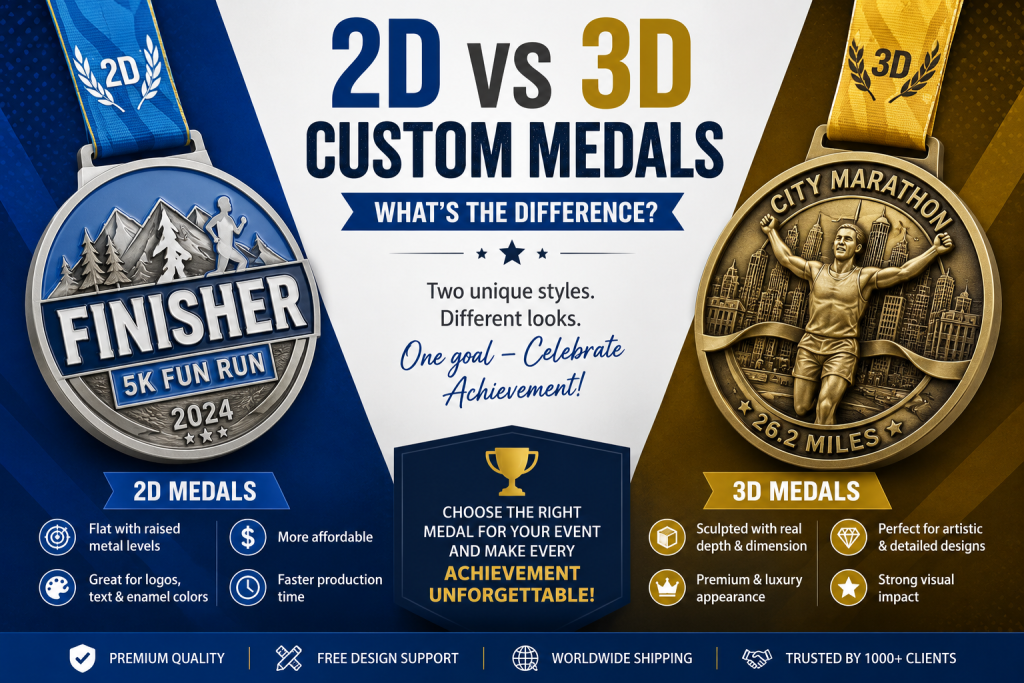 2D vs 3D Custom Medals: What’s the Difference?