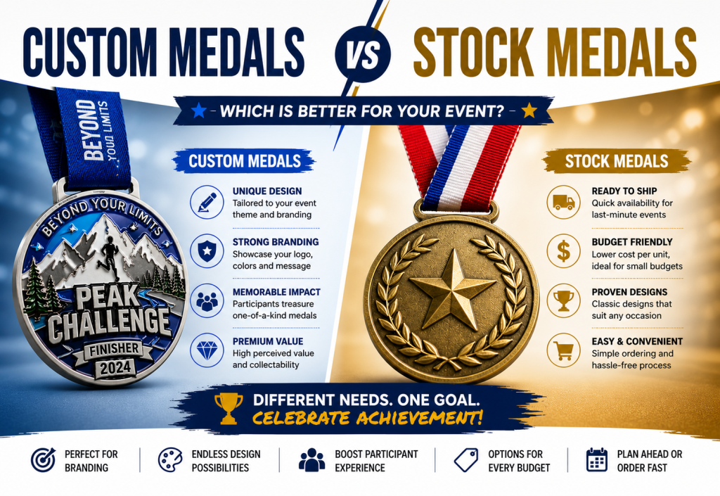 Custom Medals vs Stock Medals: Which Is Better for Your Event?