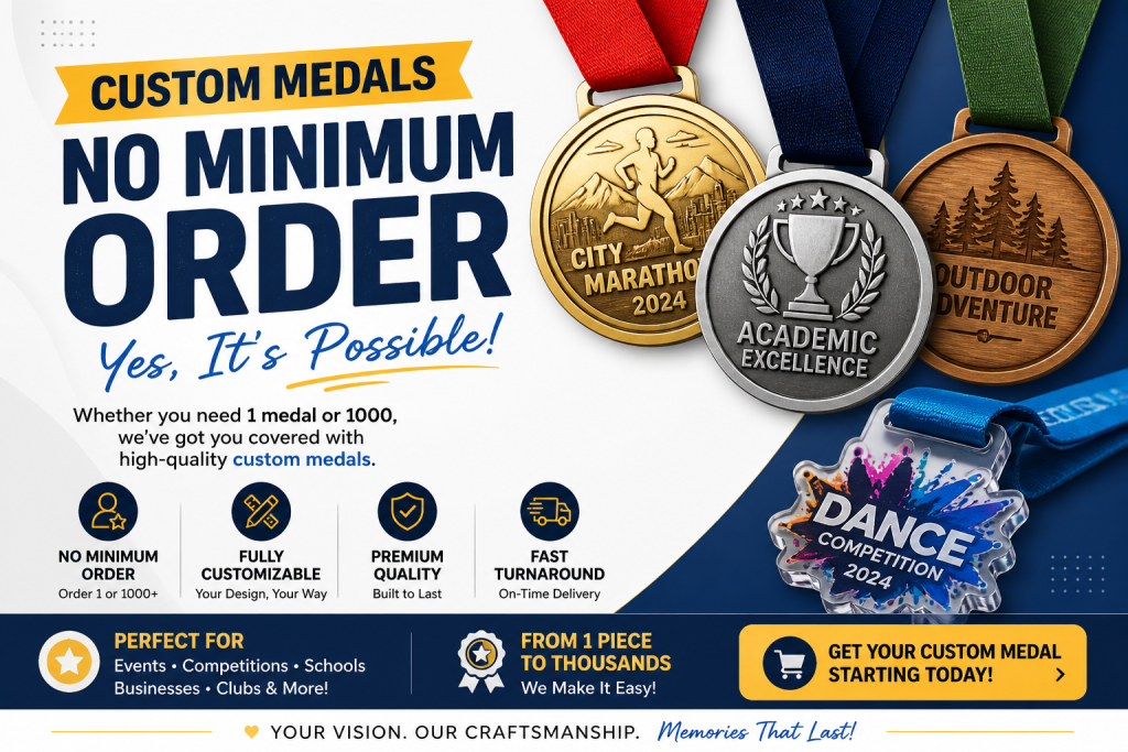 Custom Medals with No Minimum Order – Is It Possible?