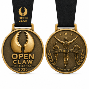 Custom Open Claw Challenge Running Medals for marathon events